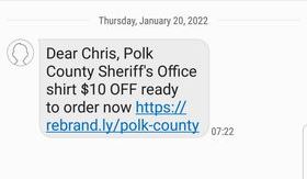 Tshirt scam Graphic if a text scam